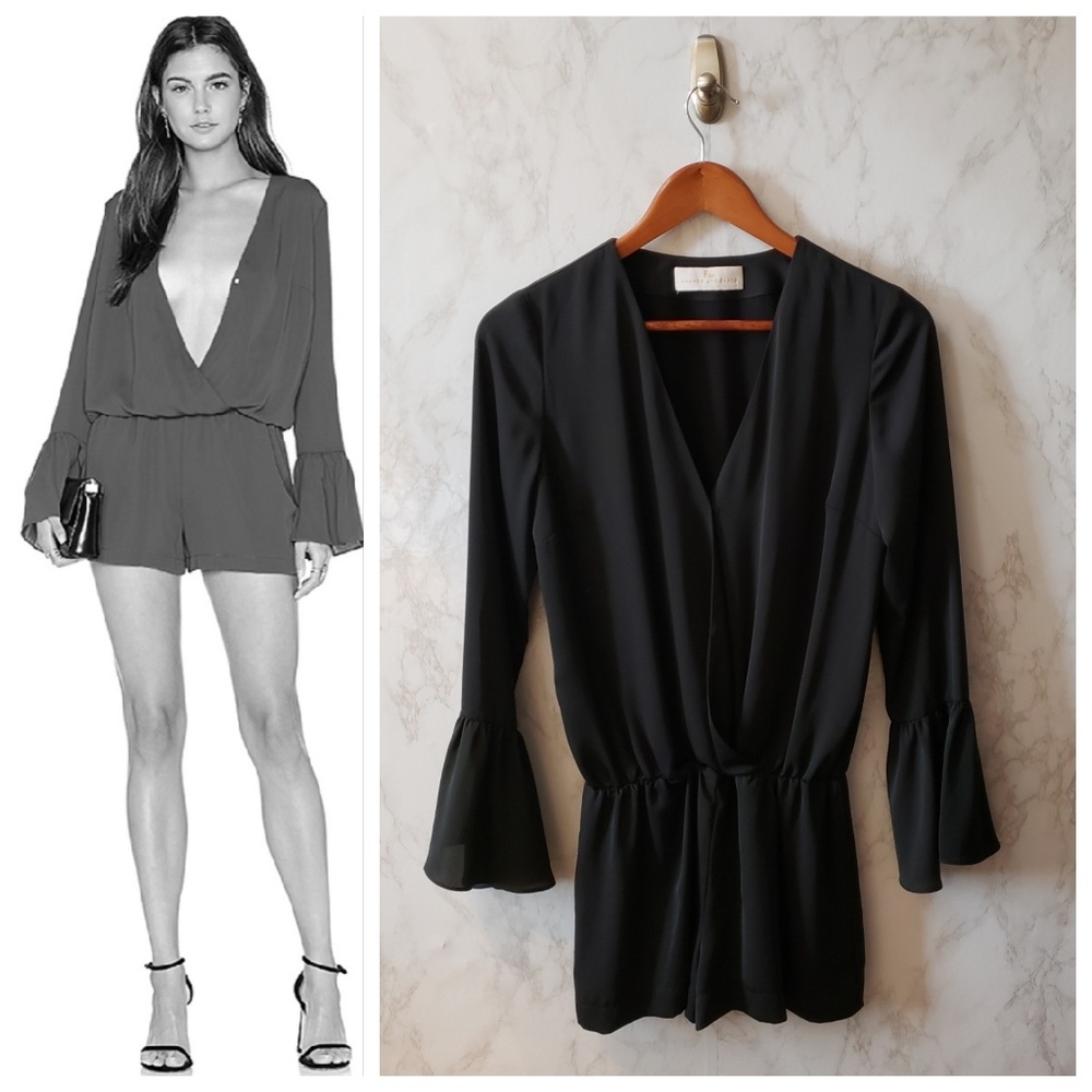 Amanda Uprichard Serafina Romper in Black